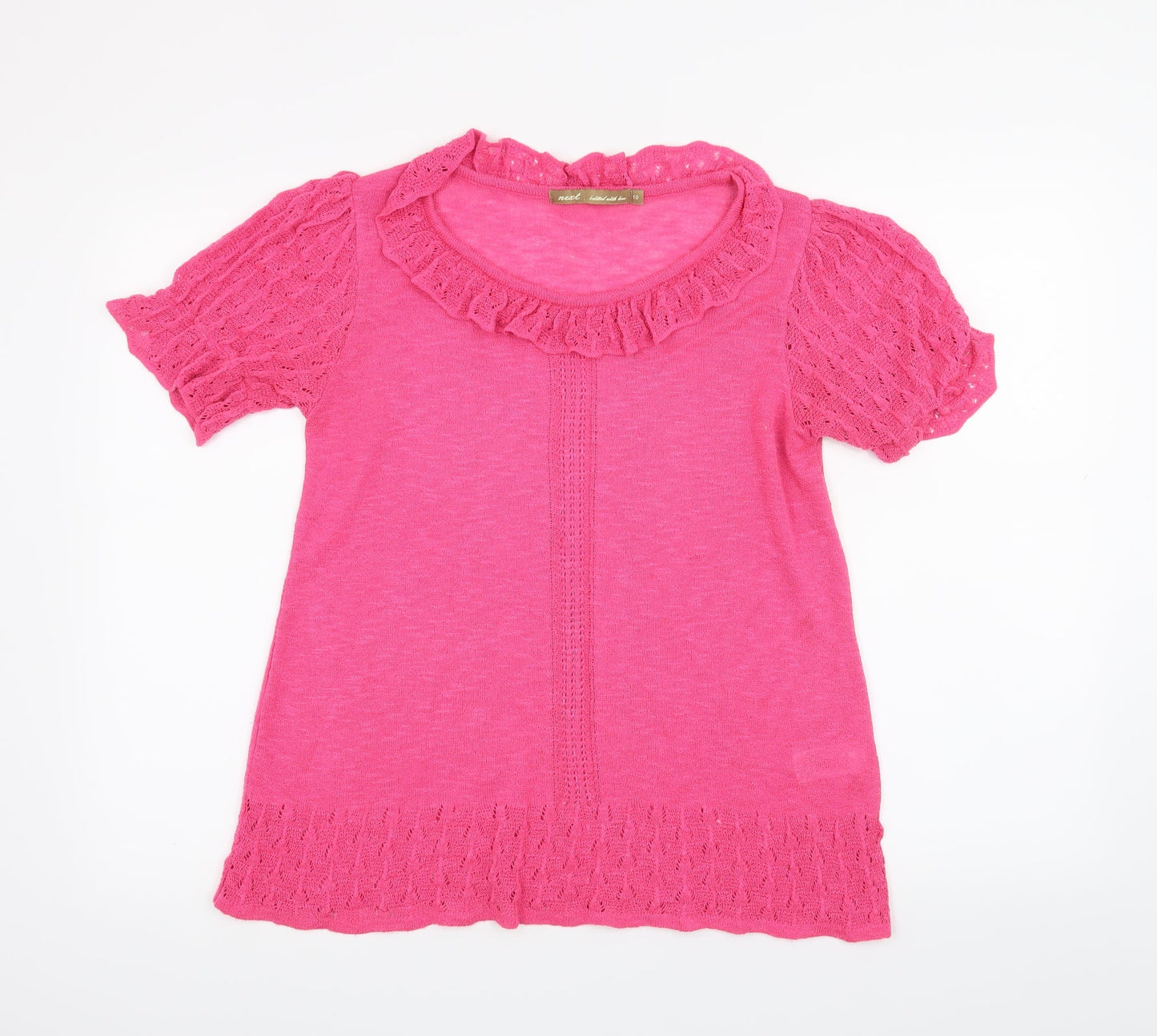Womens UK Size 10 NEXT Pink Basic T-Shirt