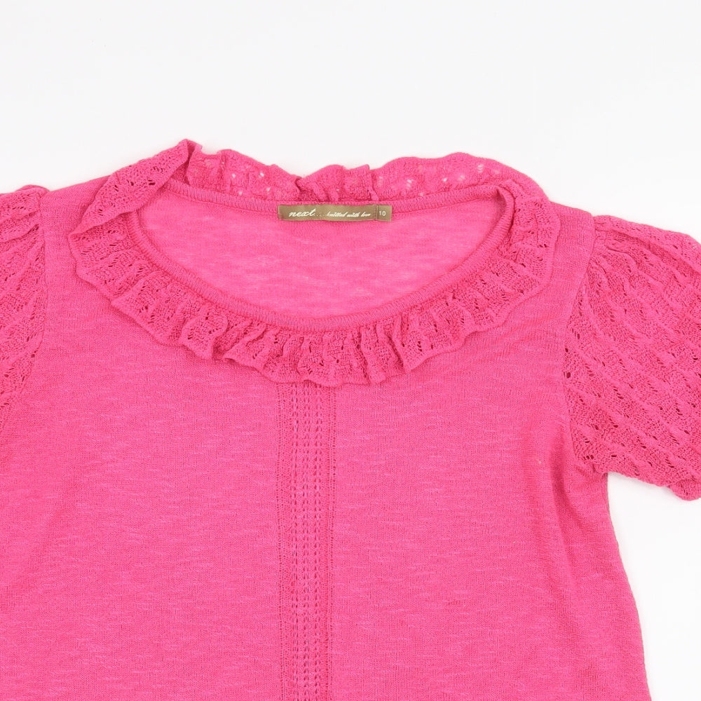 Womens UK Size 10 NEXT Pink Basic T-Shirt