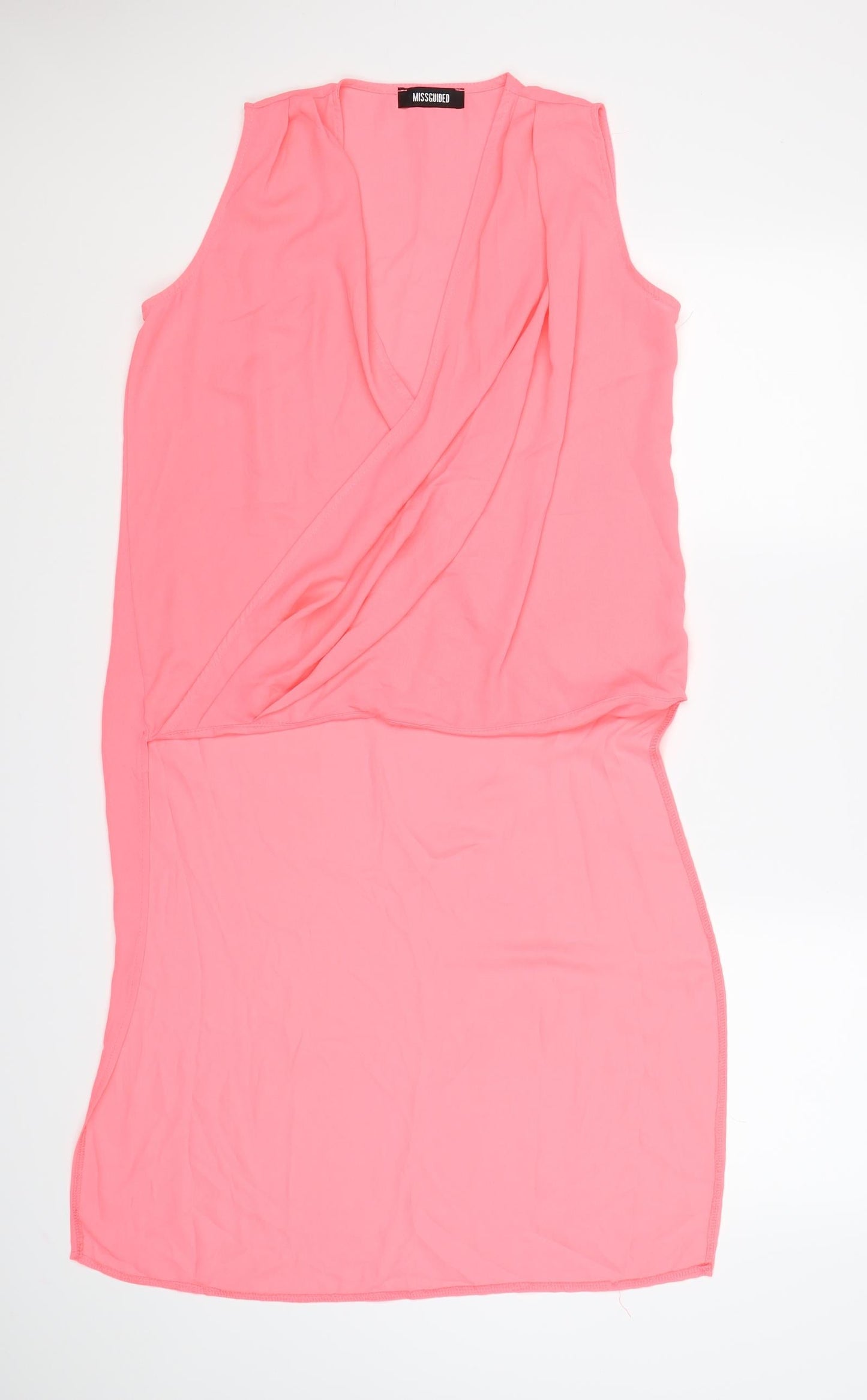 Womens UK Size 8 Missguided Pink Tunic T-Shirt