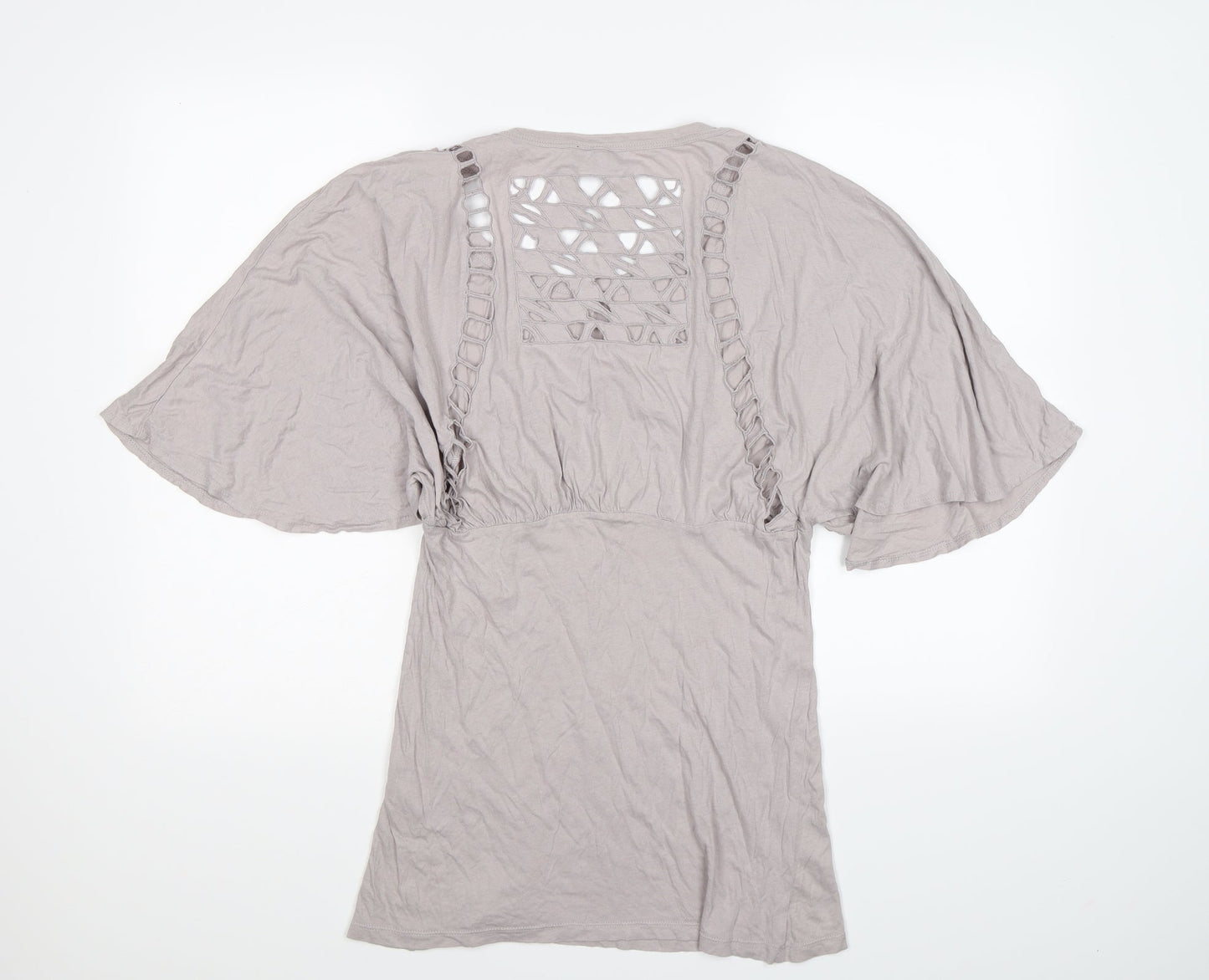 Womens UK Size 10 Topshop Grey Tunic T-Shirt