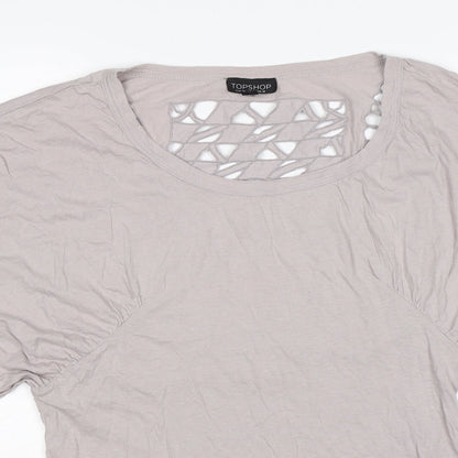 Womens UK Size 10 Topshop Grey Tunic T-Shirt