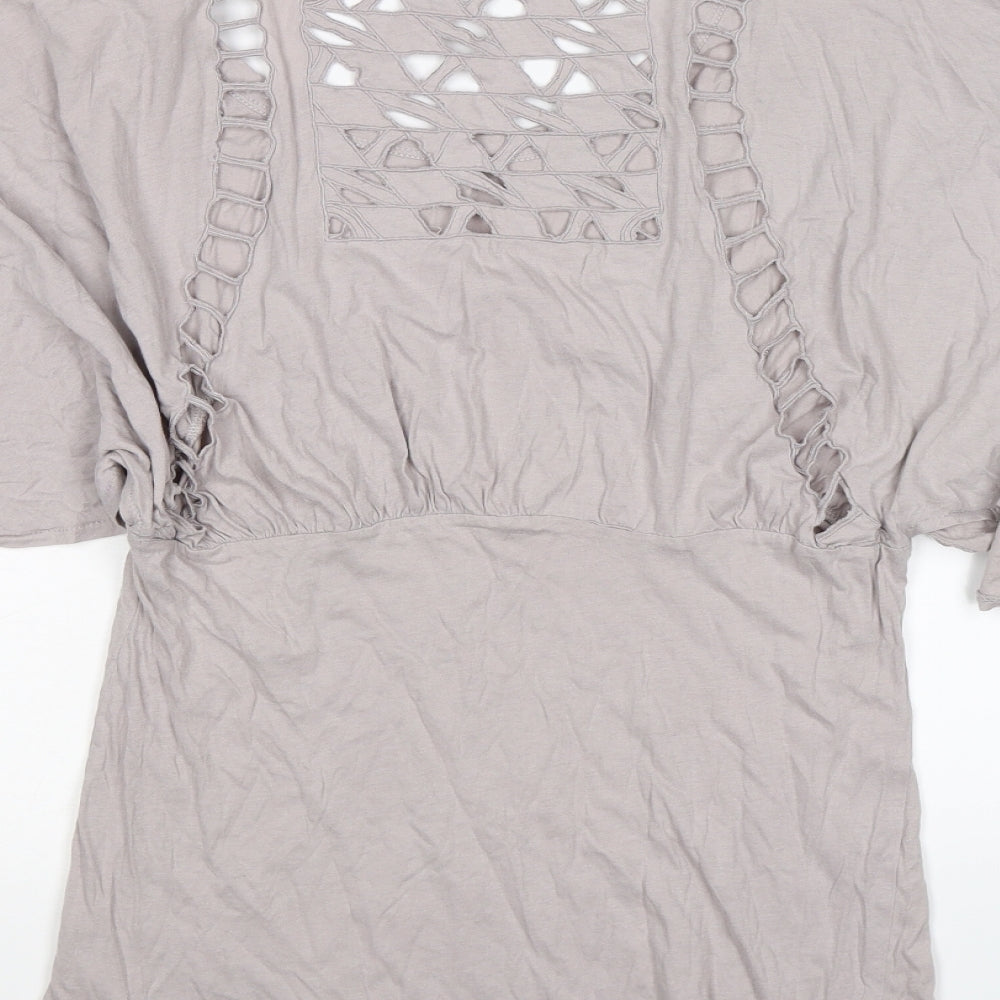Womens UK Size 10 Topshop Grey Tunic T-Shirt