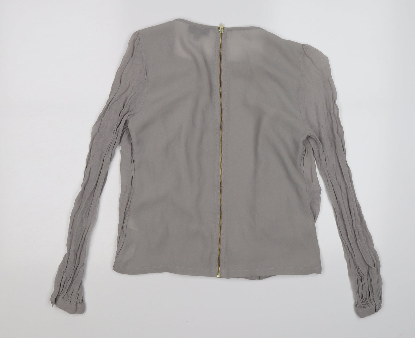 Womens UK Size 8 Topshop Grey Wrap Blouse