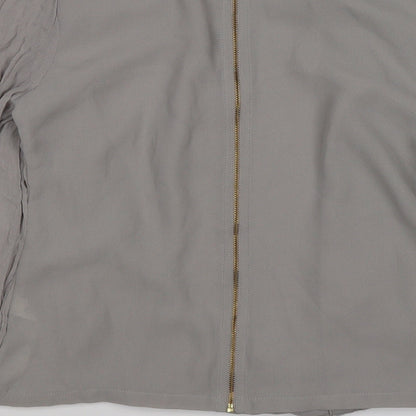 Womens UK Size 8 Topshop Grey Wrap Blouse
