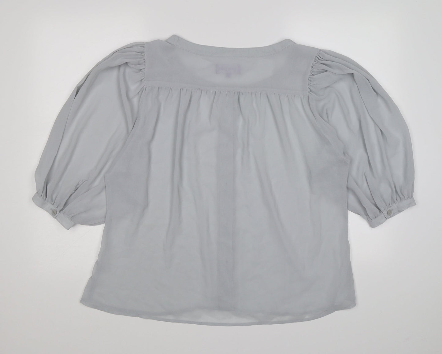 Purple Womens Grey  Chiffon Basic Blouse Size M
