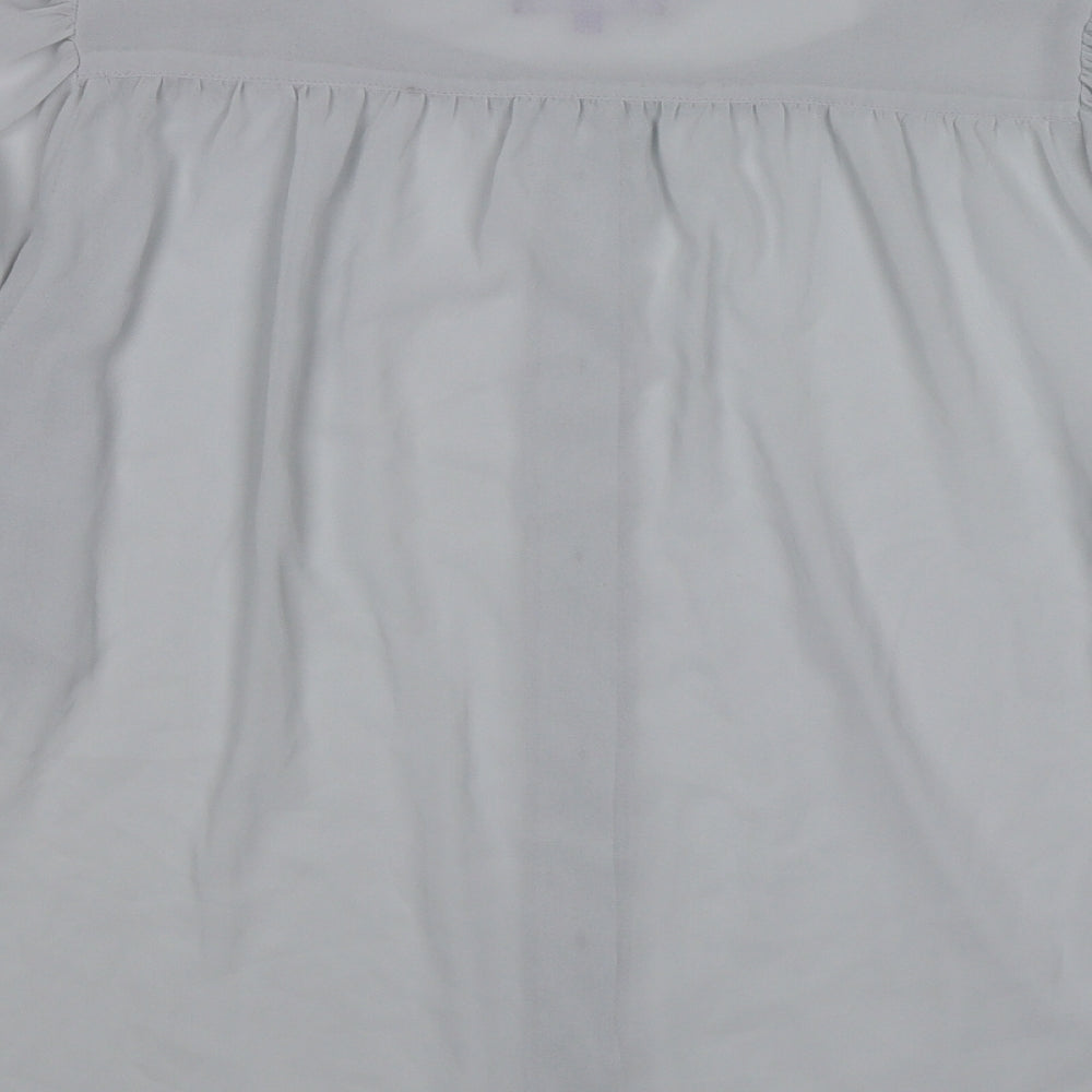 Purple Womens Grey  Chiffon Basic Blouse Size M