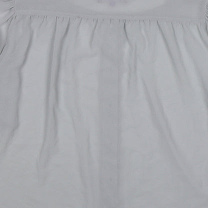Purple Womens Grey  Chiffon Basic Blouse Size M
