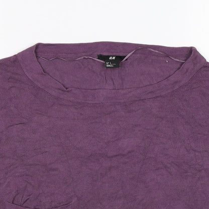 H&M Womens Purple  Knit Pullover Jumper Size S  - cropped