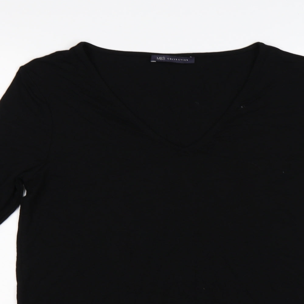 Marks and Spencer Womens Black   Shirt Dress  Size 8  - lace sleeves