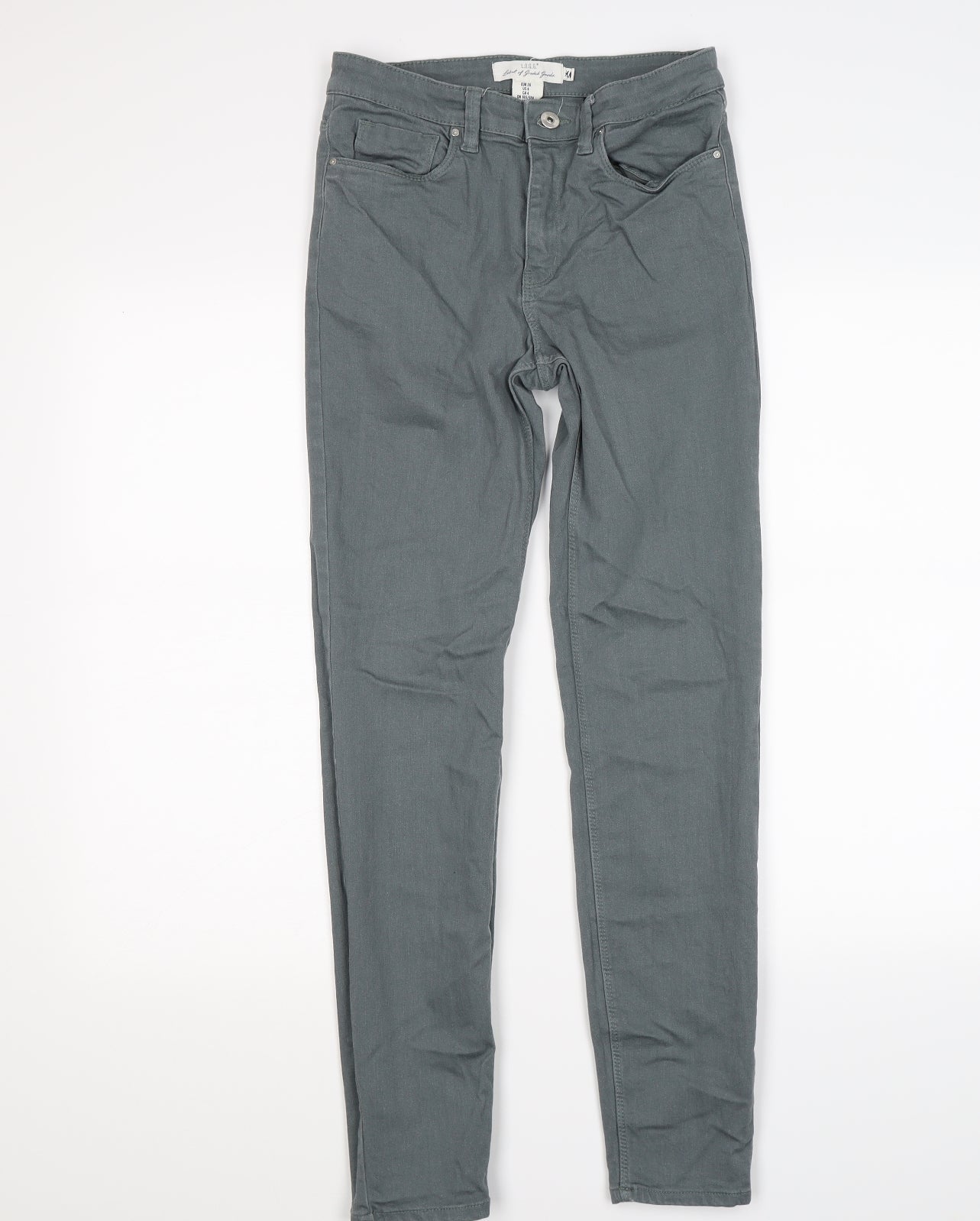 Womens UK Size 8 H&M Regular Fit Skinny Grey Jeans