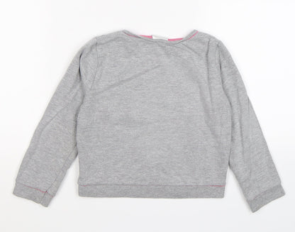 evie Girls Grey  Jersey Pullover Sweatshirt Size 5 Years  - Wake Up Awesome