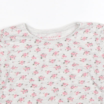 Primark Girls Grey Floral  Jersey Casual Size 4-5 Years