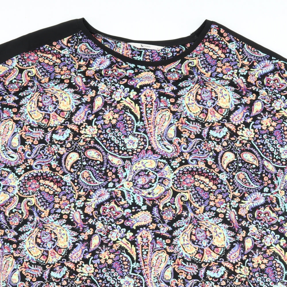TU Womens Black Paisley  Shift  Size 16