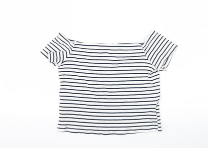 Womens UK Size L H&M Blue Cropped T-Shirt