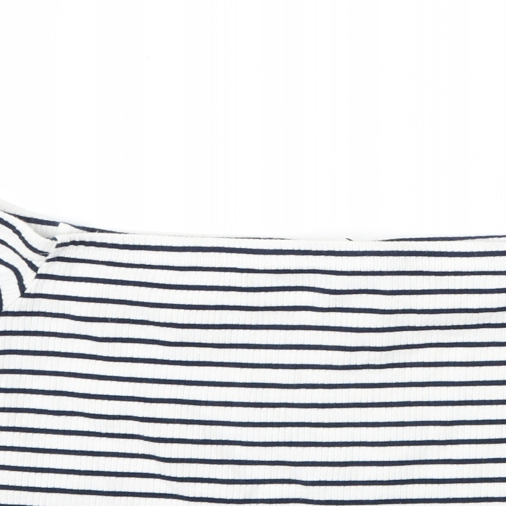 Womens UK Size L H&M Blue Cropped T-Shirt