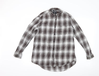 Primark Mens Grey Check   Button-Up Size L