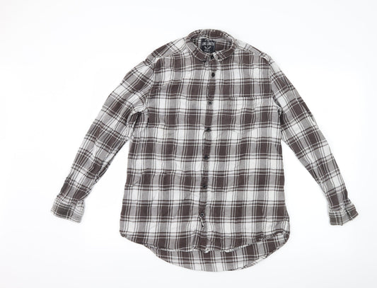 Primark Mens Grey Check   Button-Up Size L
