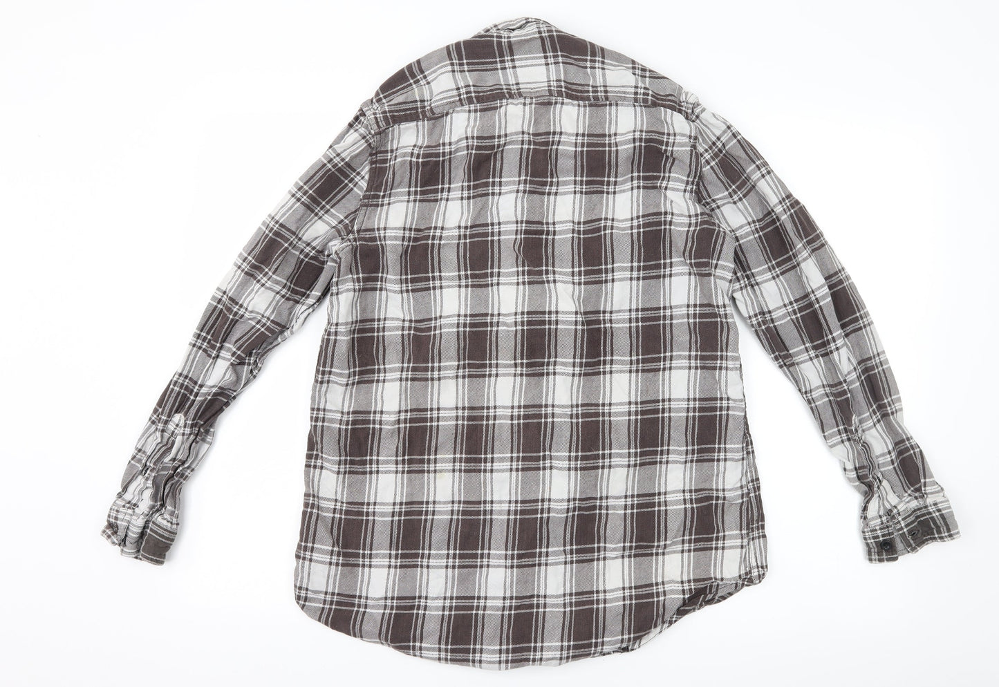Primark Mens Grey Check   Button-Up Size L