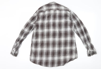 Primark Mens Grey Check   Button-Up Size L