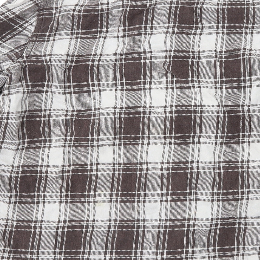 Primark Mens Grey Check   Button-Up Size L