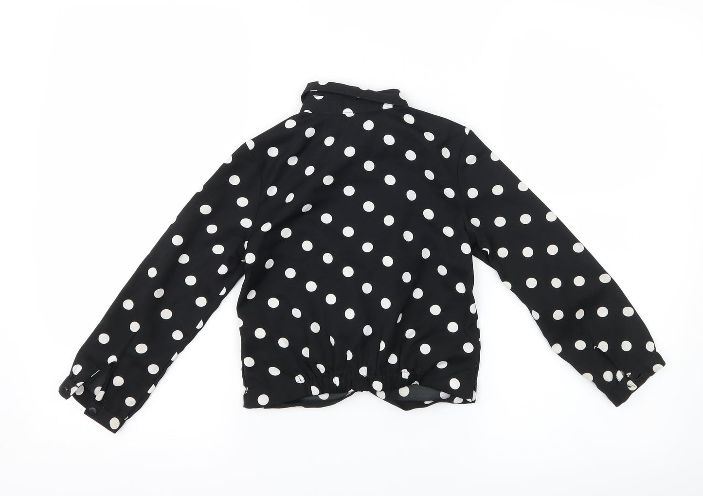 George Girls Black Polka Dot  Basic Button-Up Size 4-5 Years  - tie front