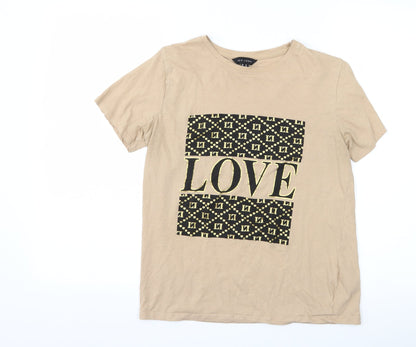 Womens UK Size 10 New Look Brown Basic T-Shirt