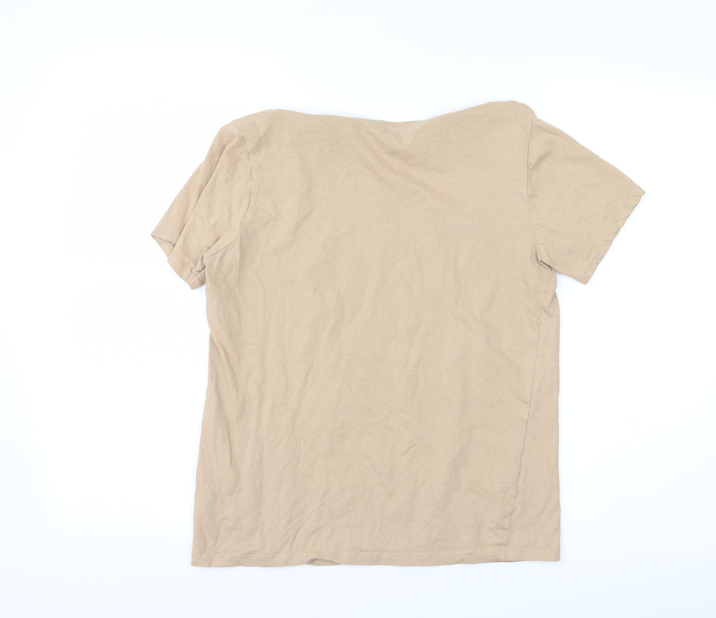 Womens UK Size 10 New Look Brown Basic T-Shirt