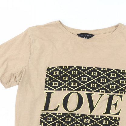 Womens UK Size 10 New Look Brown Basic T-Shirt