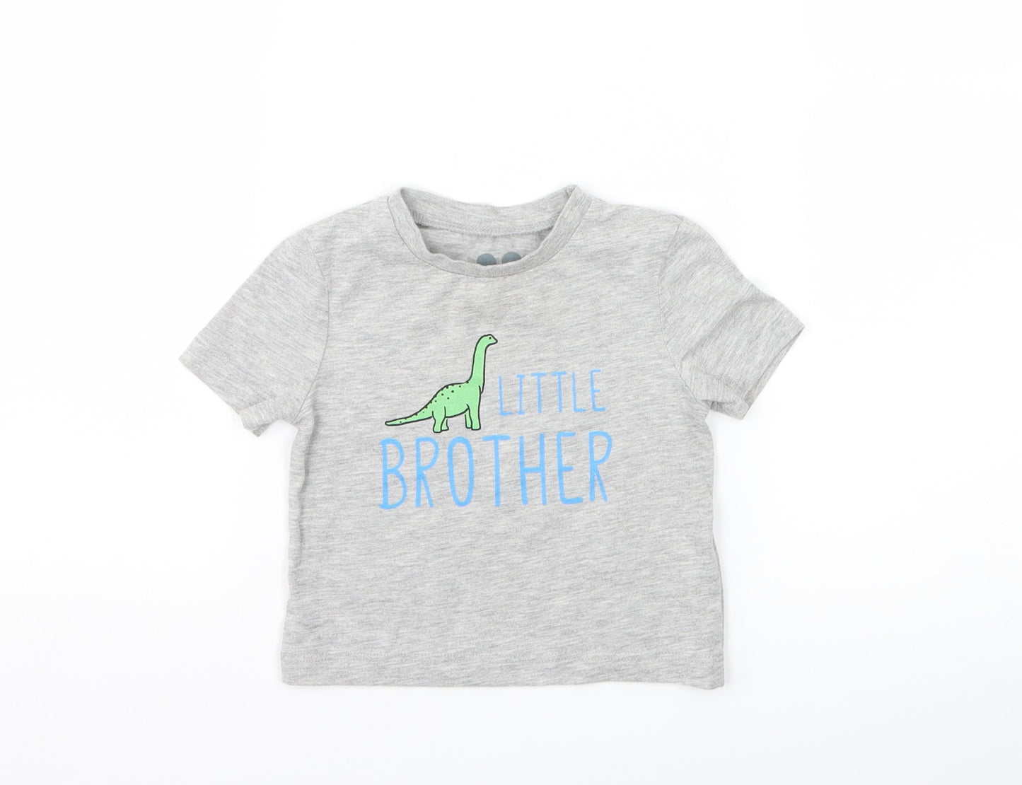 Very  Boys Grey   Basic T-Shirt Size 6-9 Months  - Little Brother