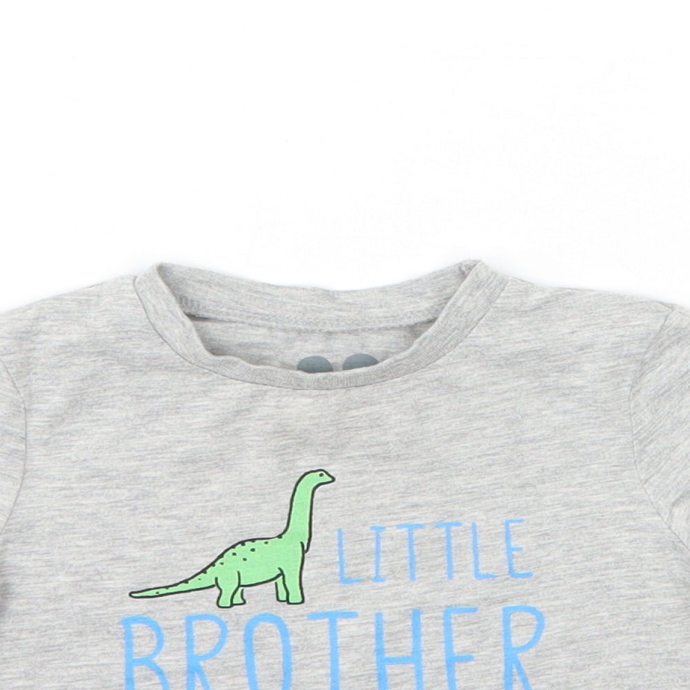 Very  Boys Grey   Basic T-Shirt Size 6-9 Months  - Little Brother