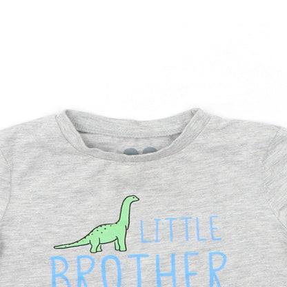 Very  Boys Grey   Basic T-Shirt Size 6-9 Months  - Little Brother