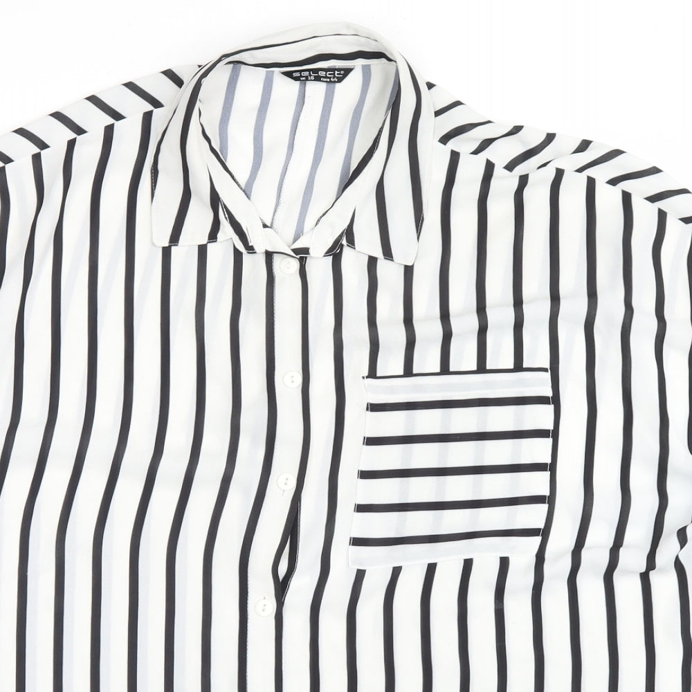 Womens UK Size 16 Select White Basic Button-Up