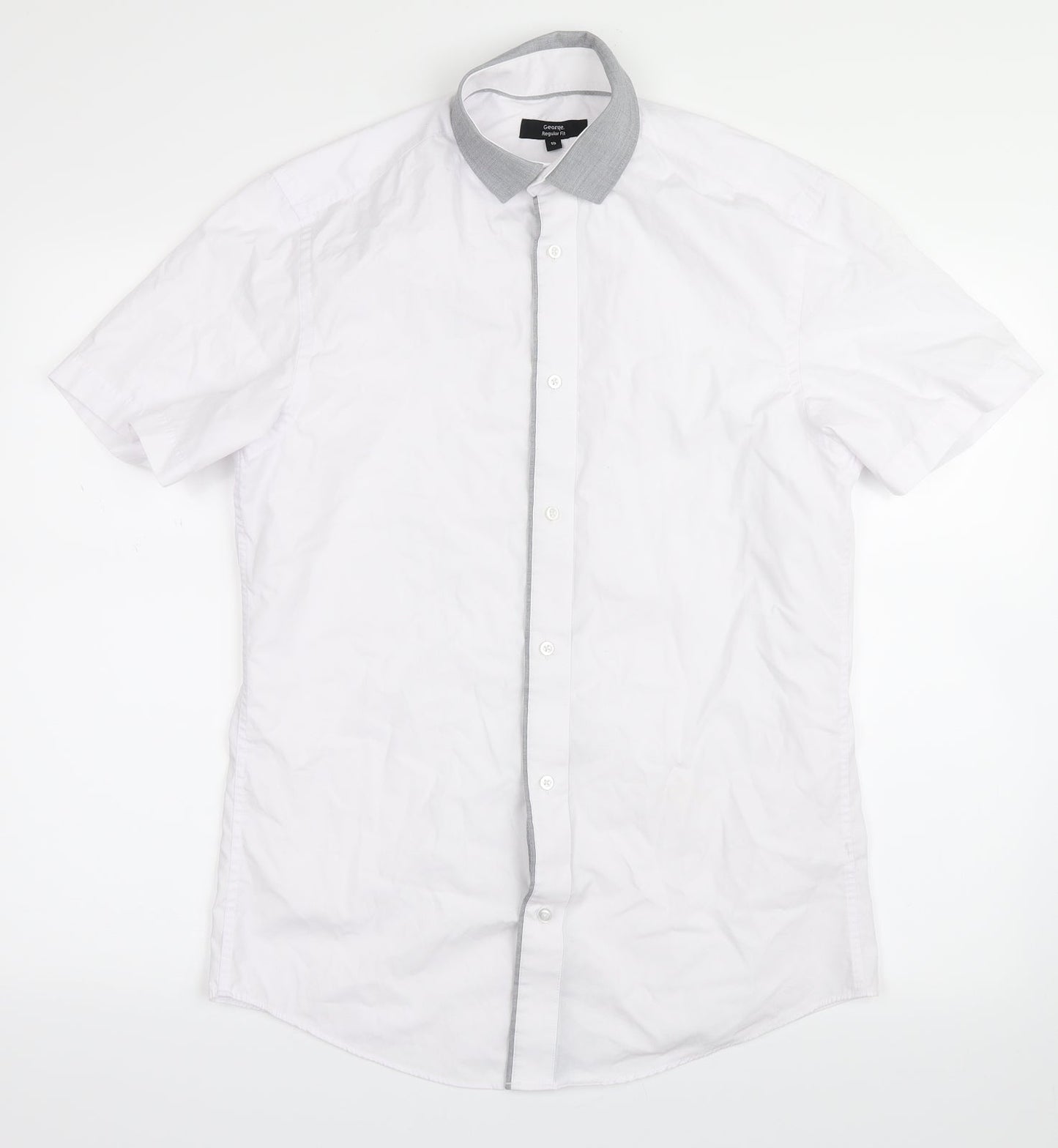 George Mens White    Button-Up Size 15