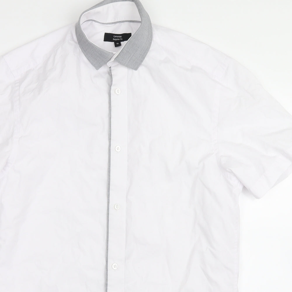 George Mens White    Button-Up Size 15