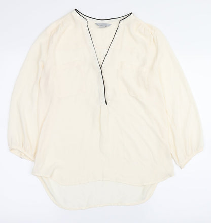 Womens UK Size 8 H&M White Basic Button-Up