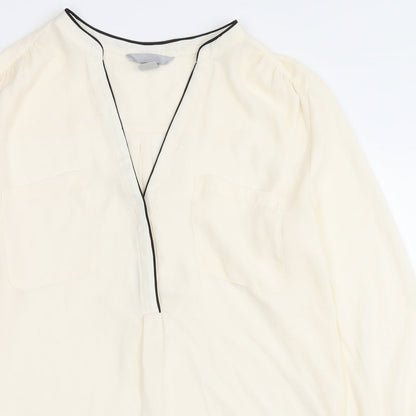 Womens UK Size 8 H&M White Basic Button-Up