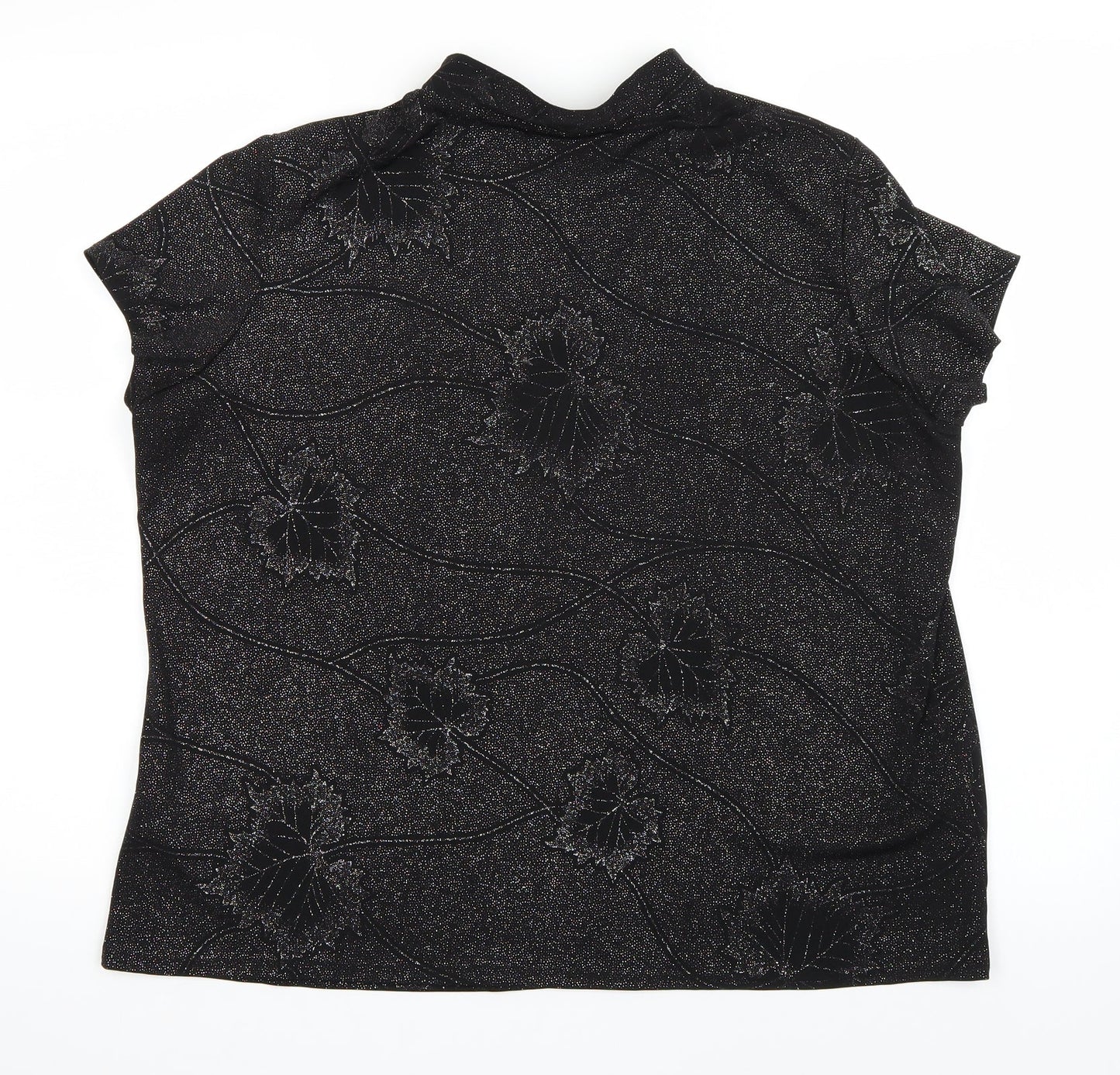 Womens UK Size L Bon Marché Black Basic T-Shirt