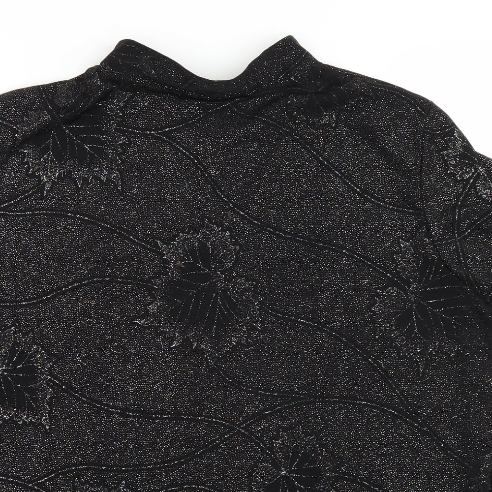 Womens UK Size L Bon Marché Black Basic T-Shirt