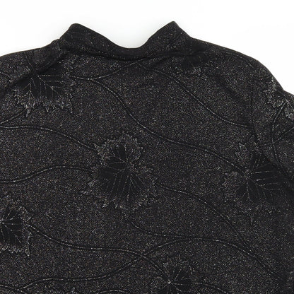Womens UK Size L Bon Marché Black Basic T-Shirt