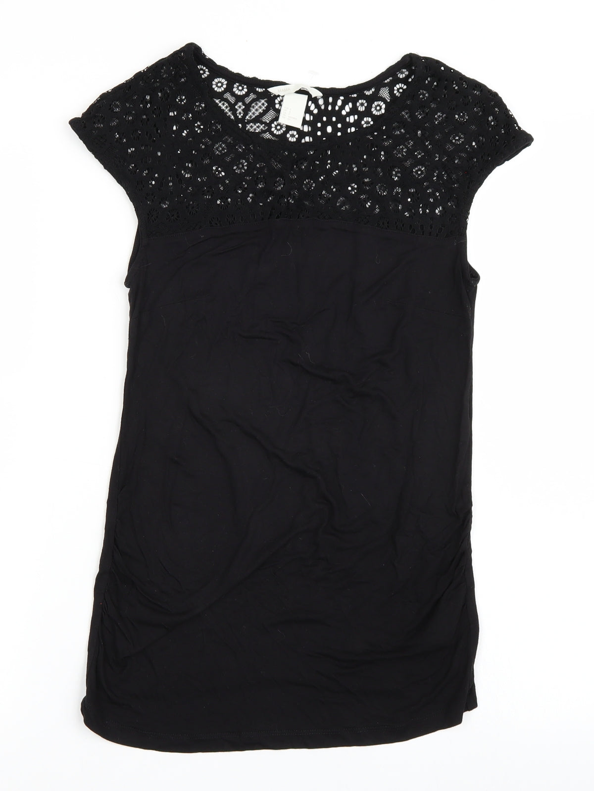 Womens UK Size S H&M Black Basic T-Shirt