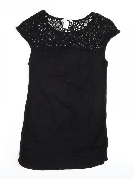 Womens UK Size S H&M Black Basic T-Shirt