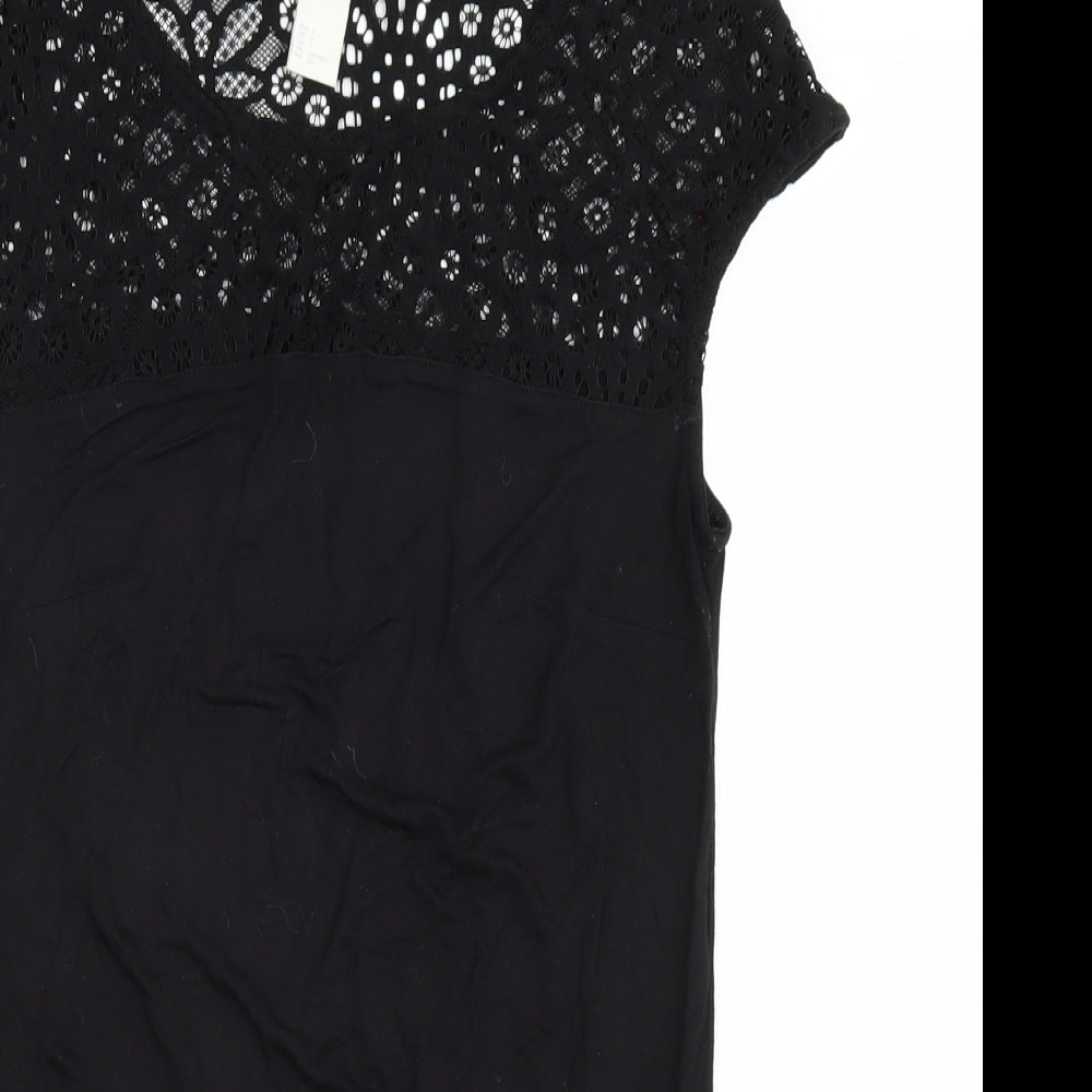 Womens UK Size S H&M Black Basic T-Shirt