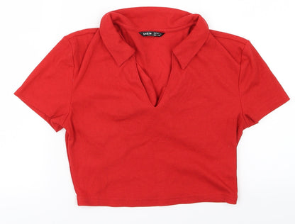 SheIn Womens Red   Cropped T-Shirt Size S