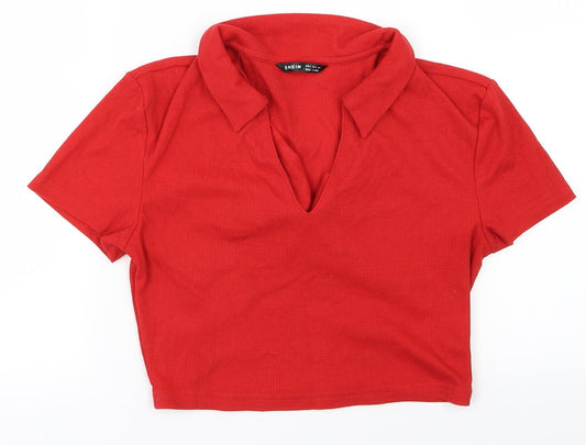 SheIn Womens Red   Cropped T-Shirt Size S