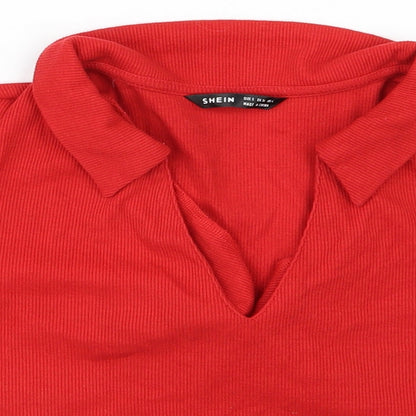 SheIn Womens Red   Cropped T-Shirt Size S