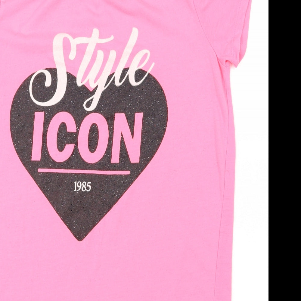 Primark Girls Pink   Basic T-Shirt Size 11-12 Years  - style icon