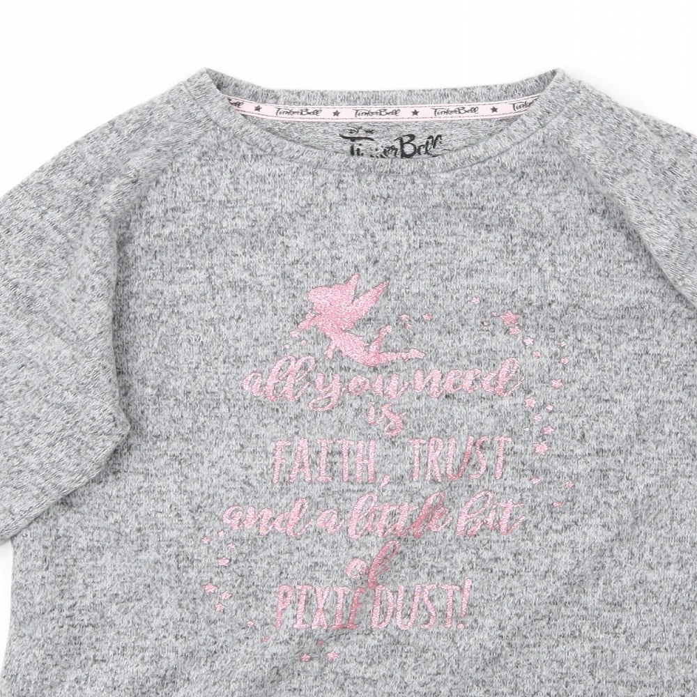 Tinkerbell Girls Grey   Pullover Jumper Size 12-13 Years  - pixie dust