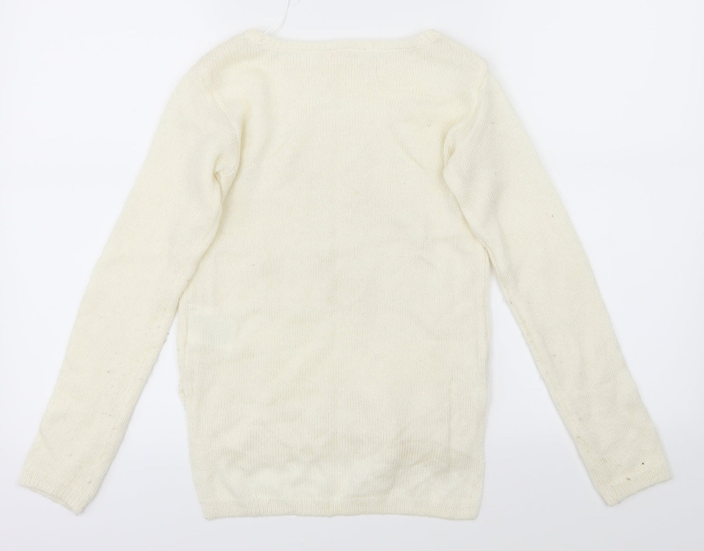 H&M Girls White   Pullover Jumper Size 11-12 Years  - wonder