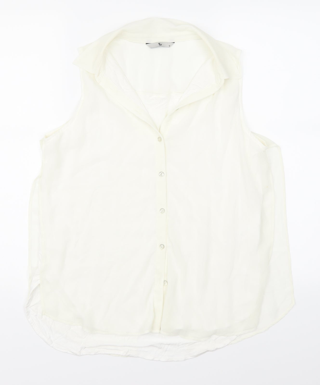 tu  Womens Ivory   Basic Blouse Size 12