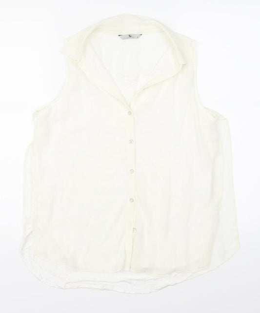 tu  Womens Ivory   Basic Blouse Size 12